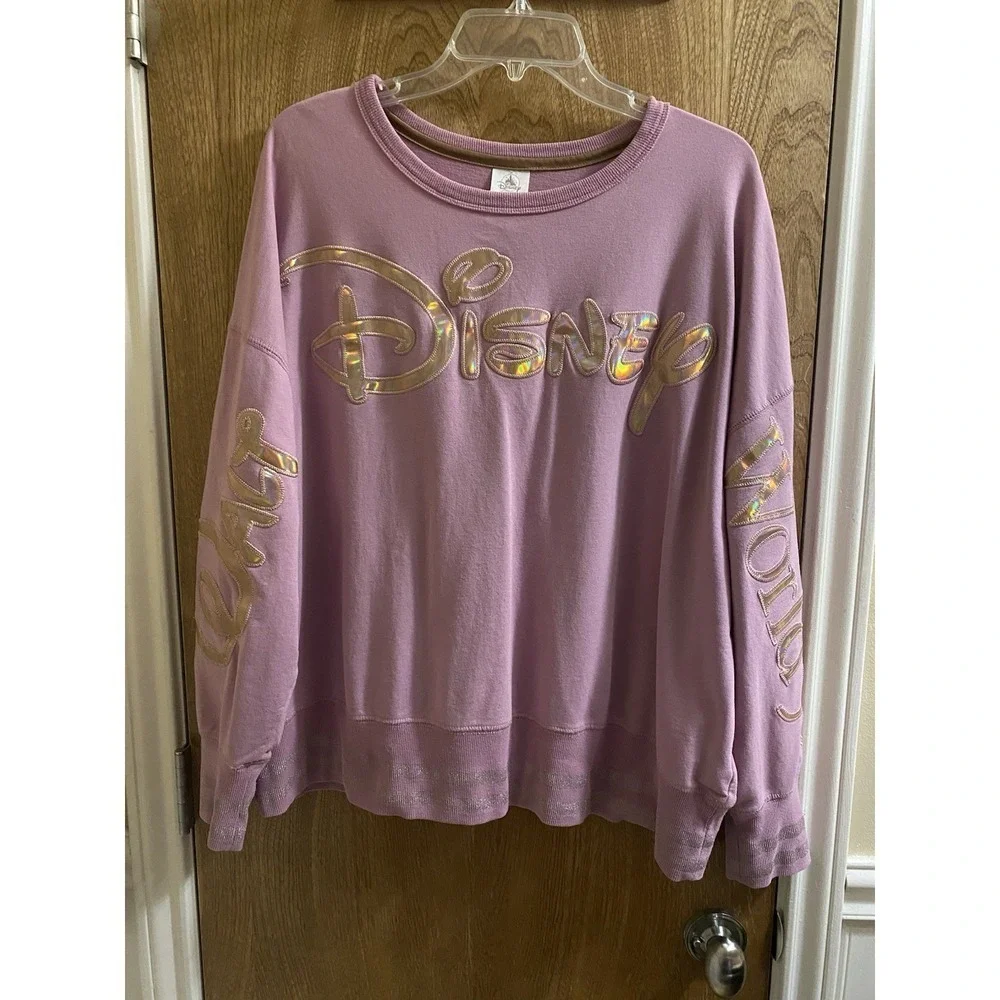 Walt Disney World 50th Anniversary PINK Crewneck EARidescent Sweater Women's 2X